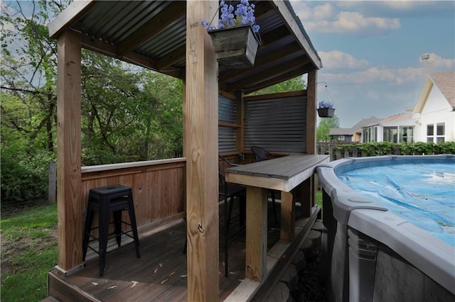 view of wooden deck