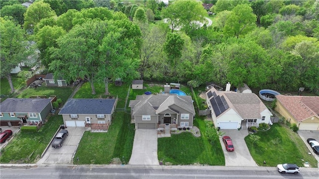 drone / aerial view featuring a residential view
