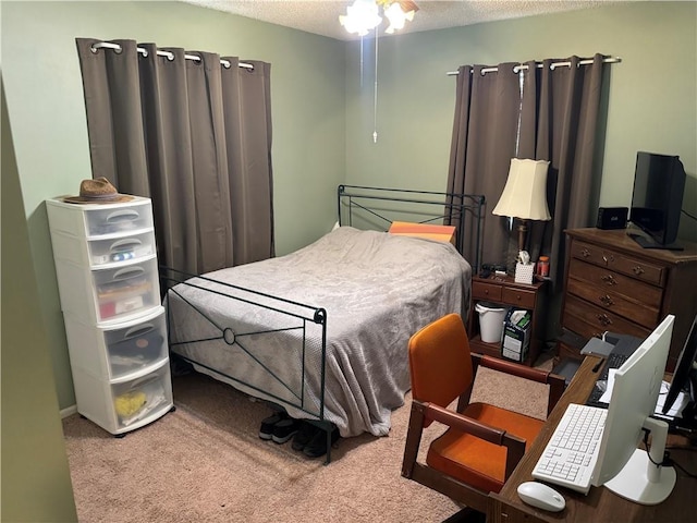 8833 Hickory Ln, Ozawkie, KS 66070 - carpeted bedroom featuring a textured ceiling