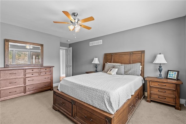 3610 NE Basswood Dr, Lees Summit, MO 64064 - bedroom featuring light carpet, ceiling fan, and baseboards