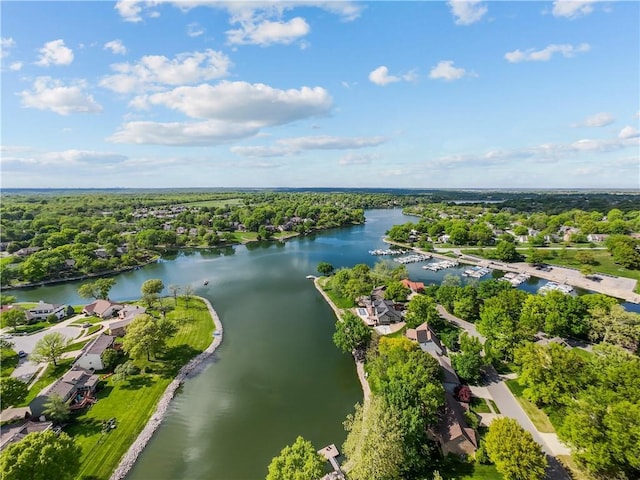 3610 NE Basswood Dr, Lees Summit, MO 64064 - aerial view of residential area featuring a nearby body of water