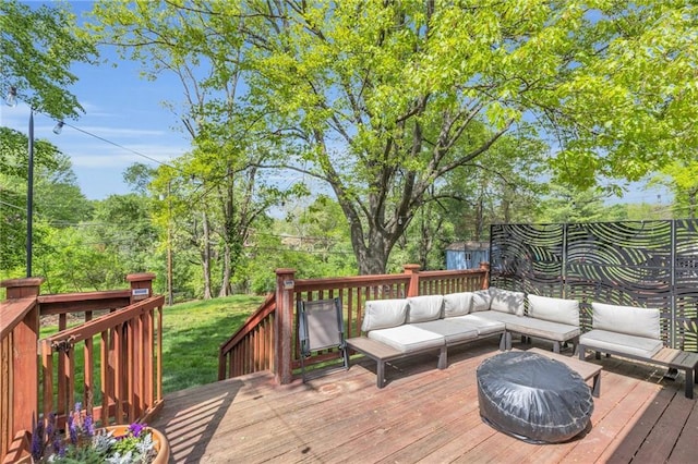 deck featuring an outdoor hangout area