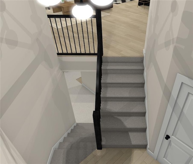 18180 NW 127th St, Platte City, MO 64079 - stairs featuring baseboards and wood finished floors