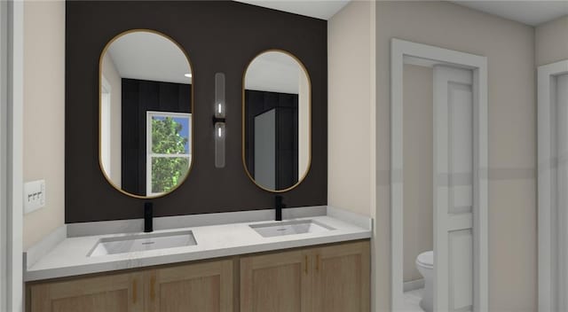 18180 NW 127th St, Platte City, MO 64079 - full bath with double vanity, a sink, and toilet