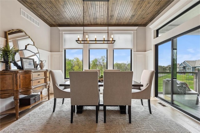 325 Ambersham Dr, Lees Summit, MO 64081 - dining space featuring a decorative wall, a chandelier, crown molding, wainscoting, and wood finished floors