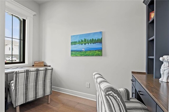 325 Ambersham Dr, Lees Summit, MO 64081 - home office with baseboards and wood finished floors