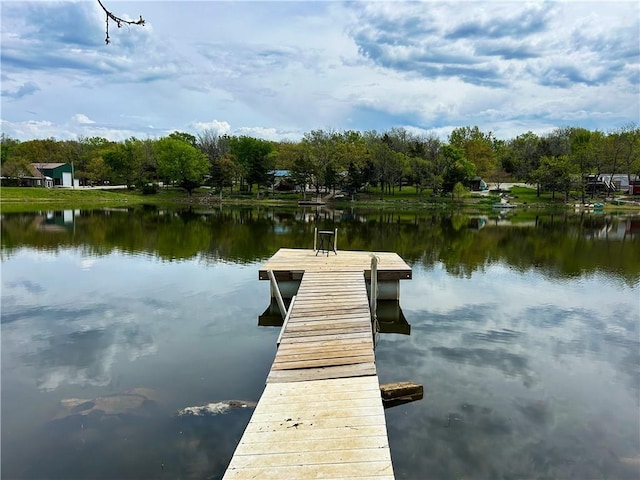 58 E Sugar Lake Cv, Mound City, KS 66056 - dock area featuring a water view