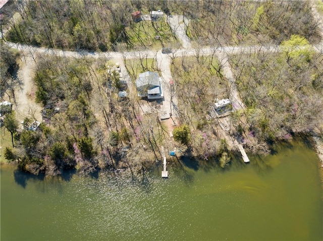 58 E Sugar Lake Cv, Mound City, KS 66056 - birds eye view of property featuring a water view