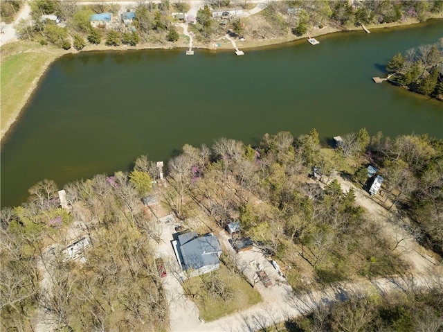 58 E Sugar Lake Cv, Mound City, KS 66056 - aerial view featuring a water view