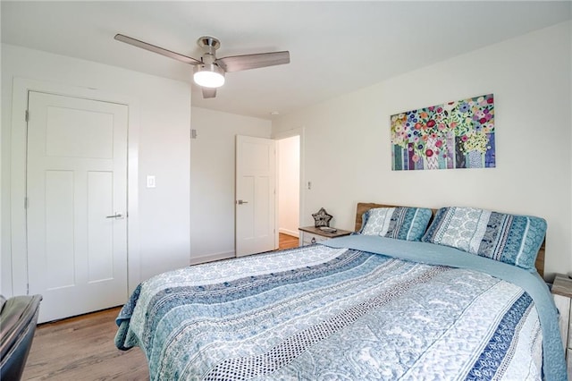 7636 Windsor St, Prairie Village, KS 66208 - bedroom featuring wood finished floors and a ceiling fan