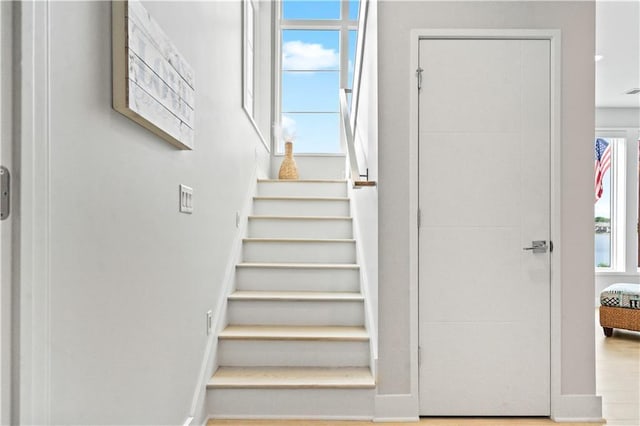 stairs with baseboards
