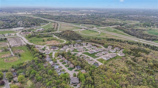 drone / aerial view with a residential view
