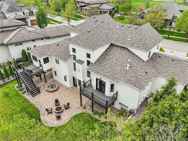 bird's eye view with a residential view