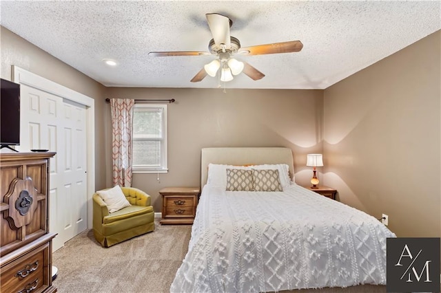 1708 NW Ashton Dr, Blue Springs, MO 64015 - bedroom featuring a ceiling fan, carpet flooring, and a textured ceiling