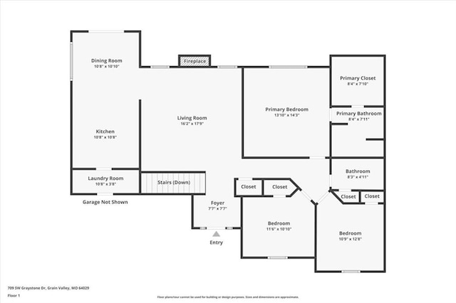 709 SW Graystone Dr, Grain Valley, MO 64029 - view of room layout