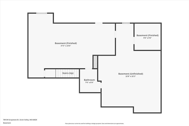 709 SW Graystone Dr, Grain Valley, MO 64029 - view of floor plan / room layout
