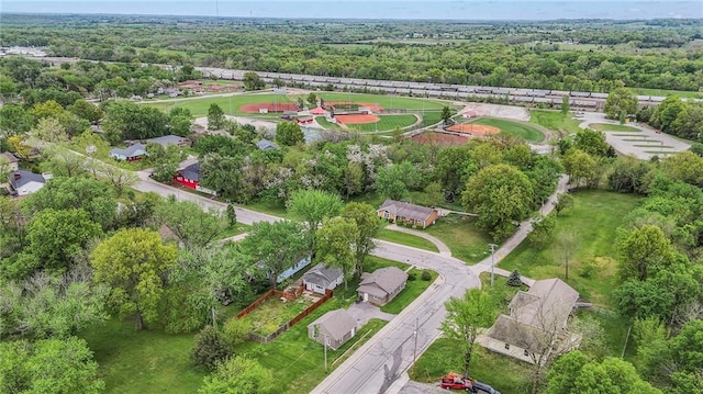 bird's eye view with a view of trees