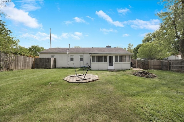 501 N Westwood Dr, Independence, MO 64050 - back of property featuring a lawn and a fenced backyard
