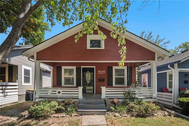 view of front facade featuring covered porch