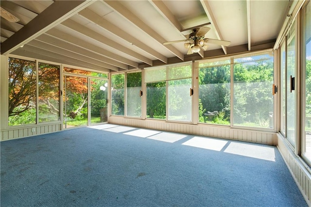 3311 S Crane St, Independence, MO 64055 - unfurnished sunroom featuring ceiling fan