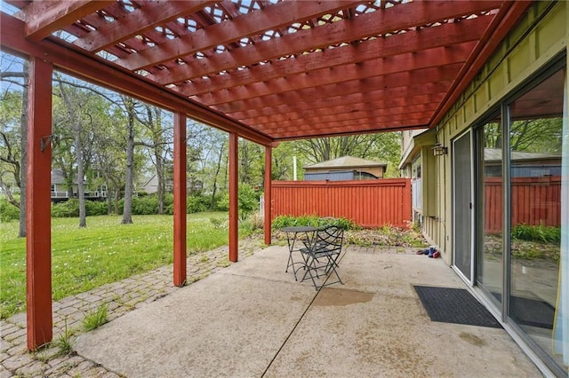 view of patio / terrace featuring a pergola