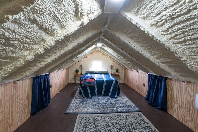 view of unfinished attic