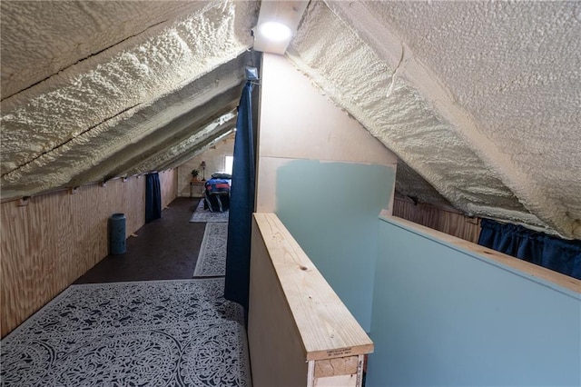 bonus room with vaulted ceiling