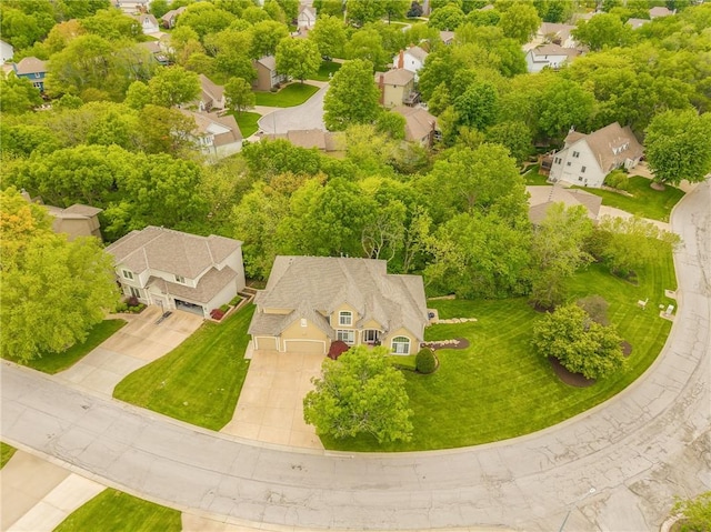 aerial view of residential area