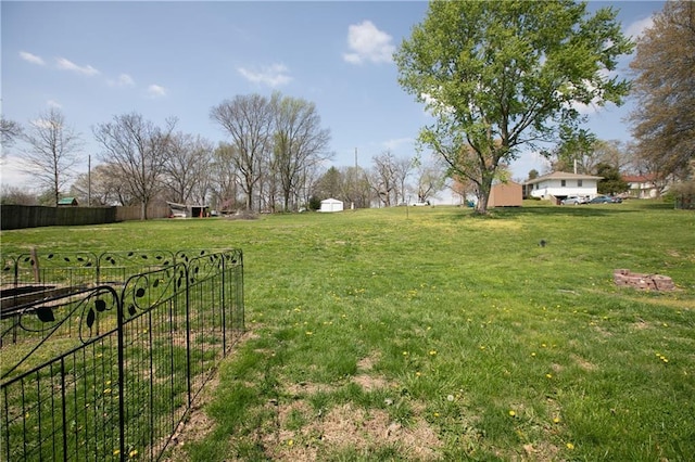 view of yard featuring fence