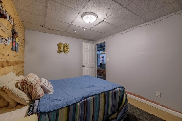 205 N 1700th Rd, Lecompton, KS 66050 - carpeted bedroom featuring a drop ceiling