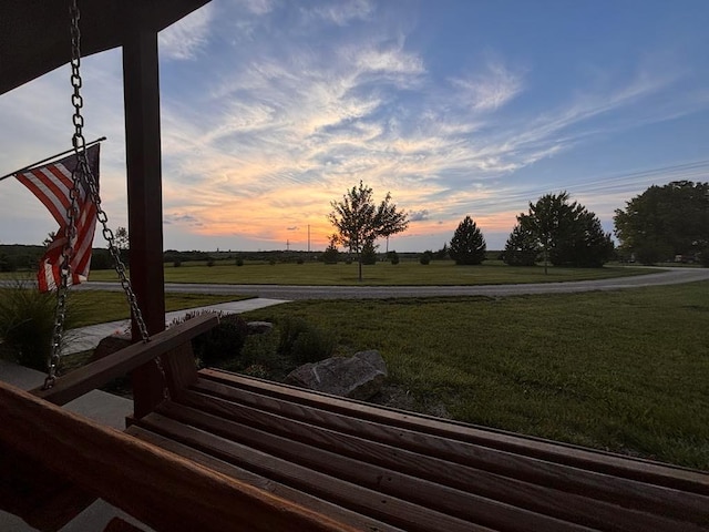 205 N 1700th Rd, Lecompton, KS 66050 - yard at dusk featuring a lawn
