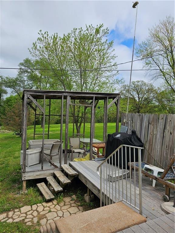 30740 W 83rd St, De Soto, KS 66018 - wooden deck with fence