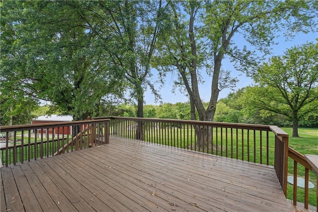 5700 N 123rd St, Kansas City, KS 66109 - wooden deck with a lawn