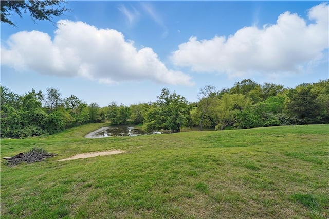 5700 N 123rd St, Kansas City, KS 66109 - view of green lawn with a water view and a wooded view
