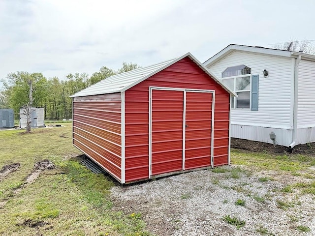 view of shed