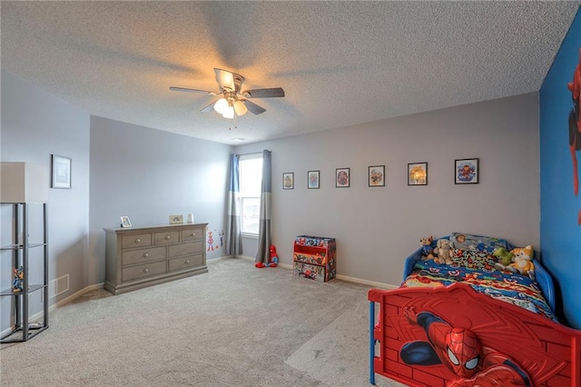 812 SW Stablewood Cir, Lees Summit, MO 64081 - carpeted bedroom featuring a ceiling fan and a textured ceiling