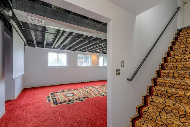 812 SW Stablewood Cir, Lees Summit, MO 64081 - staircase with baseboards and carpet