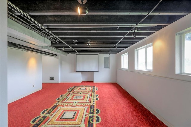 812 SW Stablewood Cir, Lees Summit, MO 64081 - basement with electric panel and carpet flooring