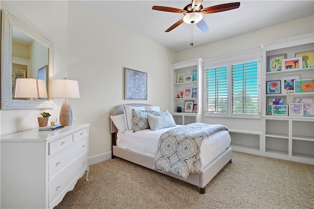 16305 Flint St, Overland Park, KS 66221 - bedroom with light colored carpet, a ceiling fan, and baseboards
