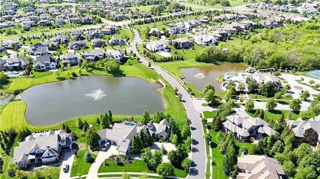 16305 Flint St, Overland Park, KS 66221 - aerial view of residential area featuring a nearby body of water