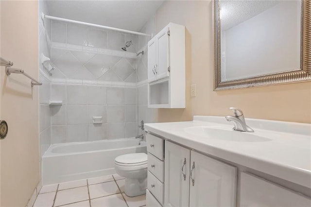 15819 W 147th Ter, Olathe, KS 66062 - full bathroom with toilet, vanity, shower / bath combination, and tile patterned floors