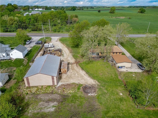 aerial view with a rural view