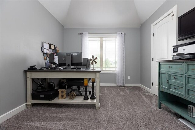 13017 Kelli Dr, Kearney, MO 64060 - carpeted office featuring vaulted ceiling and baseboards