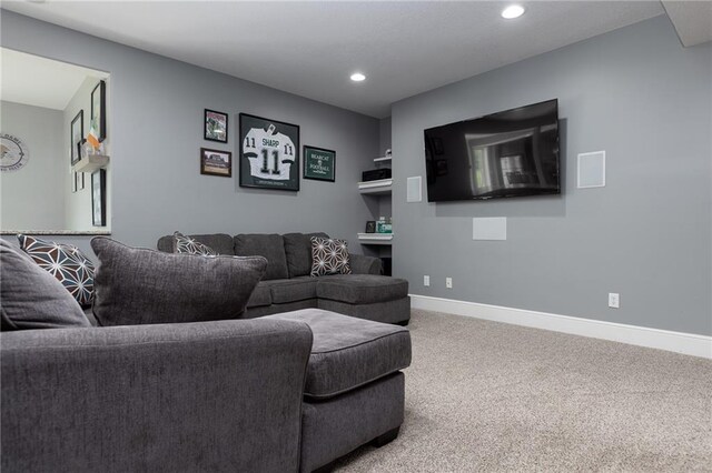 13017 Kelli Dr, Kearney, MO 64060 - living room with carpet floors, recessed lighting, and baseboards
