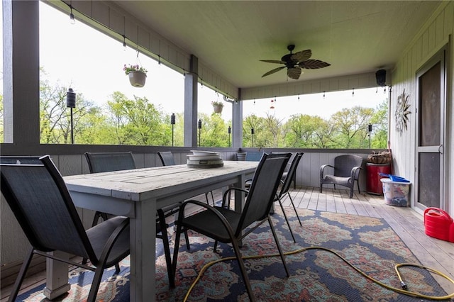 13017 Kelli Dr, Kearney, MO 64060 - view of patio featuring a ceiling fan and outdoor dining area