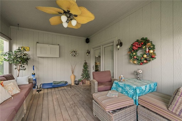 6715 NW 102nd Ter, Kansas City, MO 64154 - wooden deck with ceiling fan