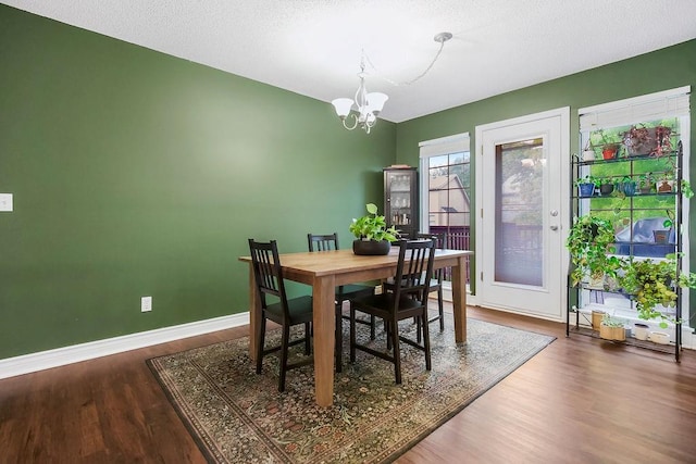 17525 W 111th Ct, Olathe, KS 66061 - dining room featuring a chandelier, wood finished floors, and baseboards