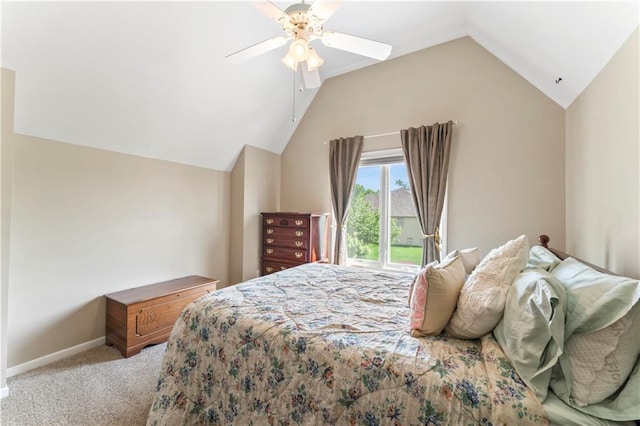 9800 W 147th St, Overland Park, KS 66221 - carpeted bedroom with lofted ceiling and a ceiling fan