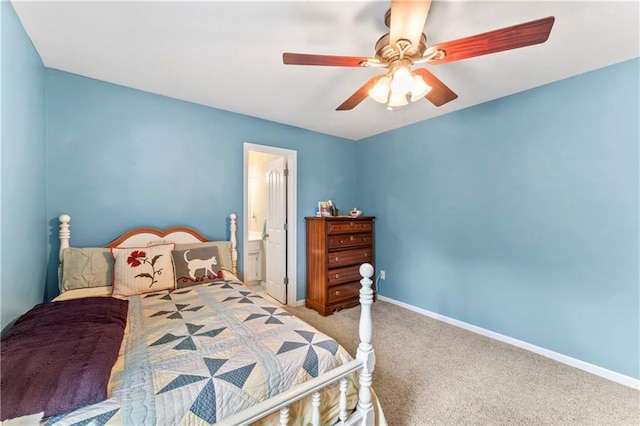9800 W 147th St, Overland Park, KS 66221 - bedroom featuring carpet, a ceiling fan, and ensuite bathroom