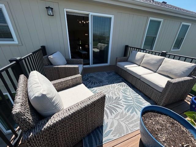 deck with an outdoor hangout area
